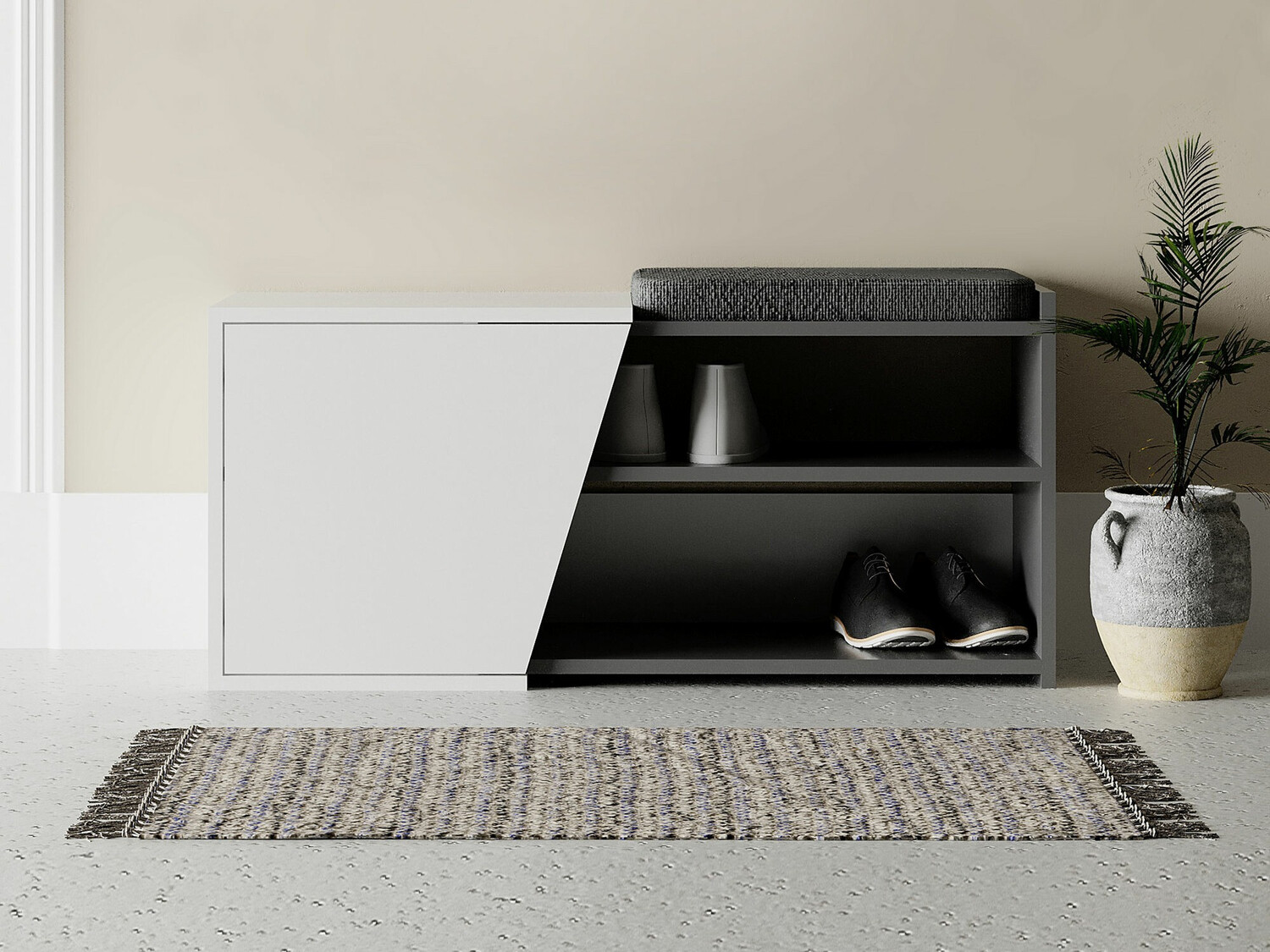 Kenkähylly Kailua 1081 (Valkoinen + Antrasiitti)