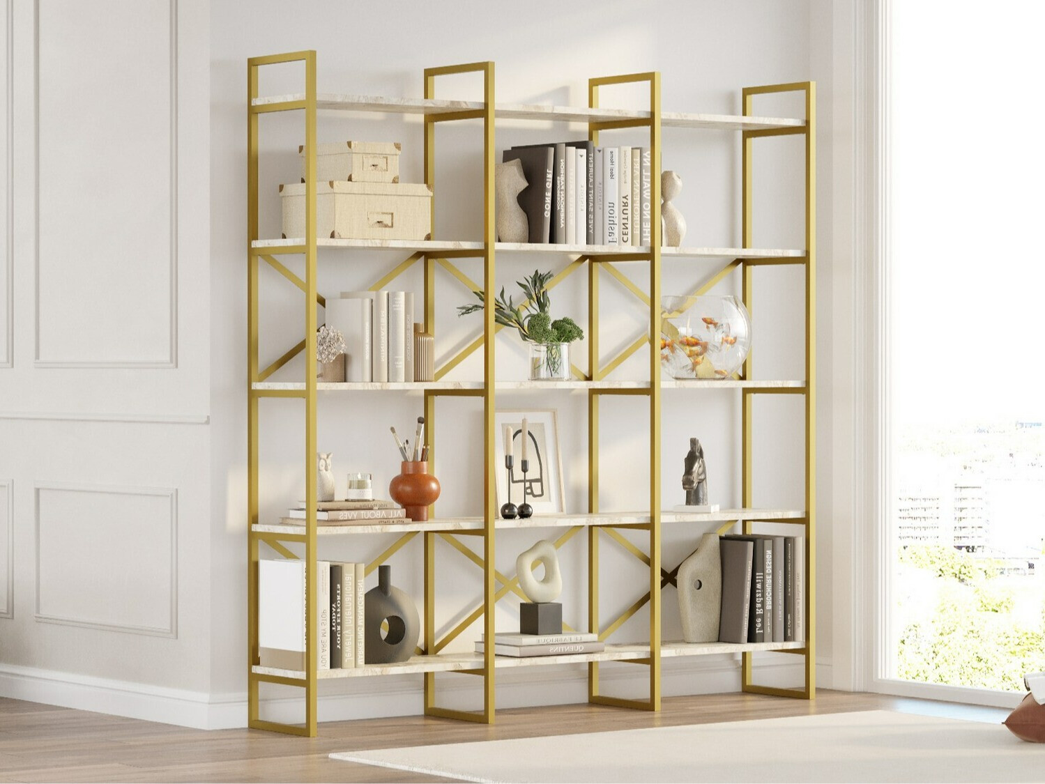 Hylly Kailua 1093 (Valkoinen marmori + Kultainen)