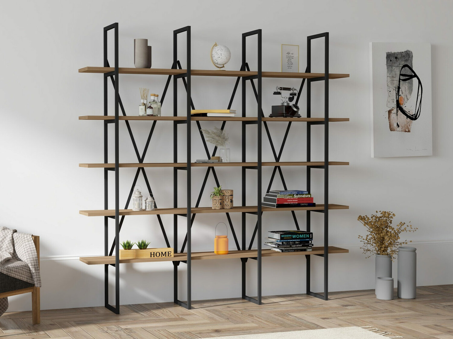 Hylly Kailua 1122 (Pähkinä + Musta)