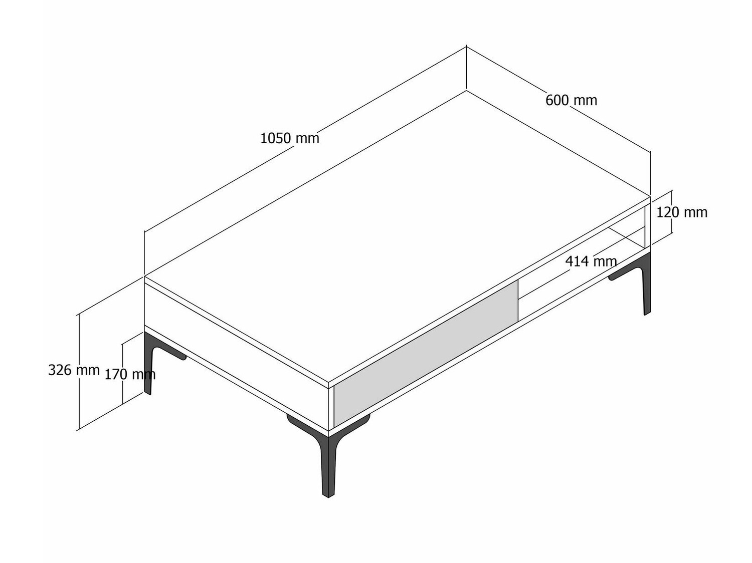Sohvapöytä Kailua 1239 (Pähkinä)