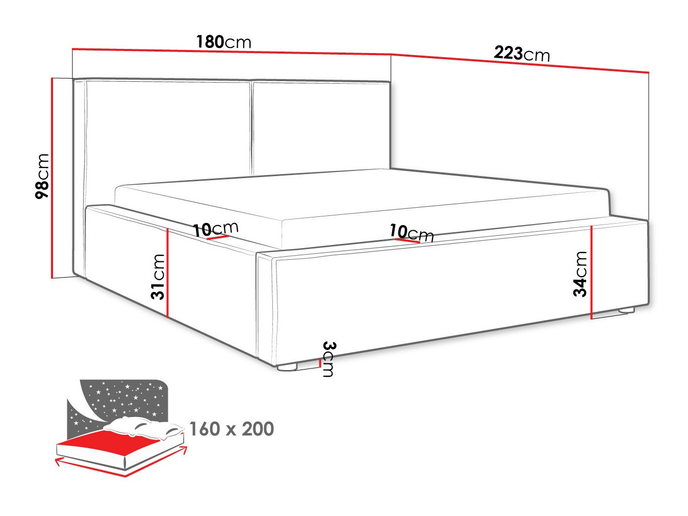 Sänky TrendyNest Pelagia (Manila 02)