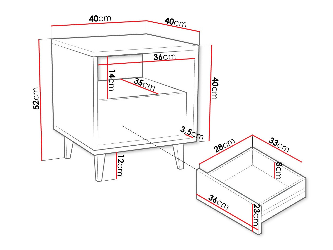 Yöpöytä Comfivo Romtori
