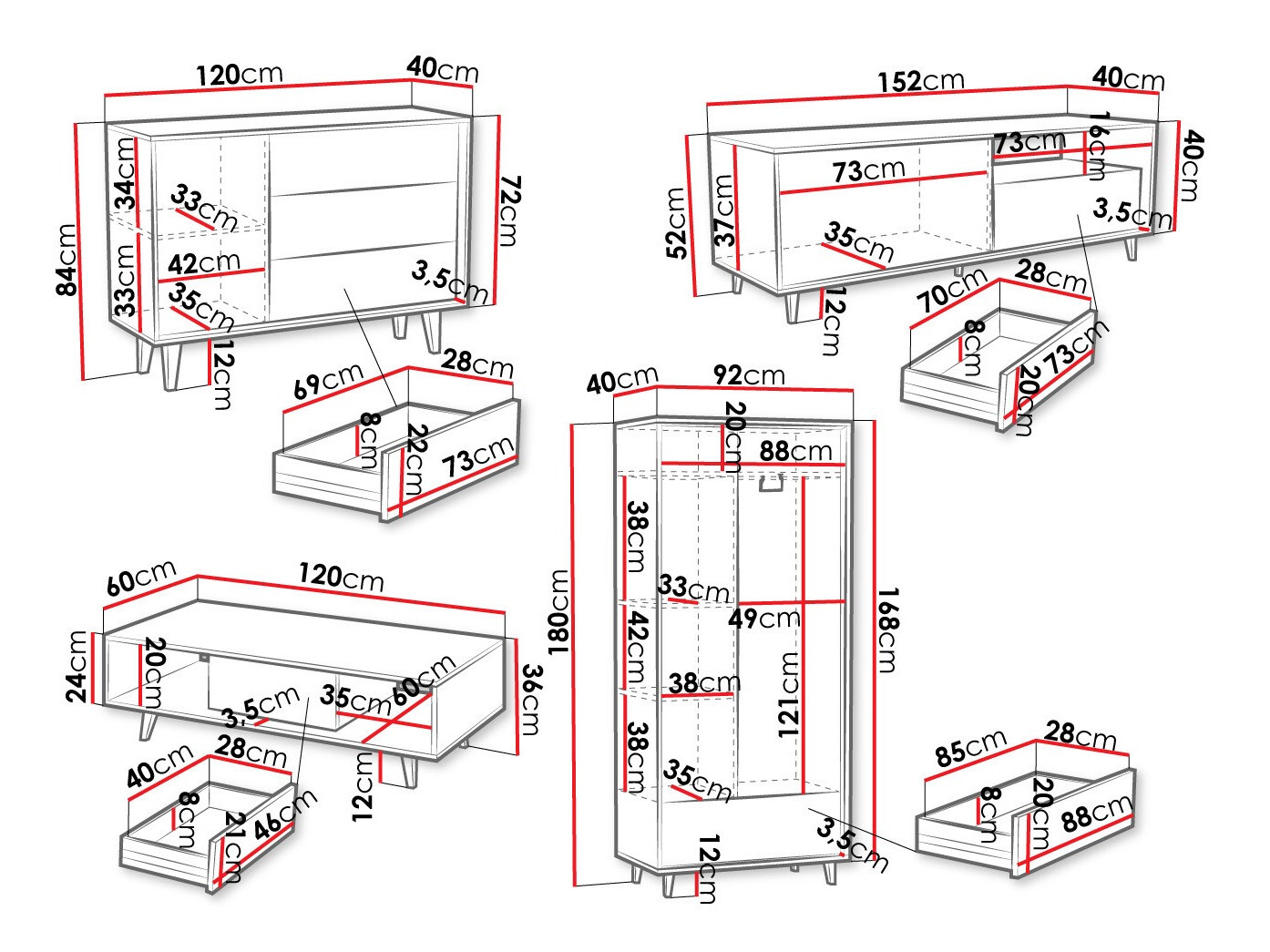 Olohuonesetti Comfivo Romtori I