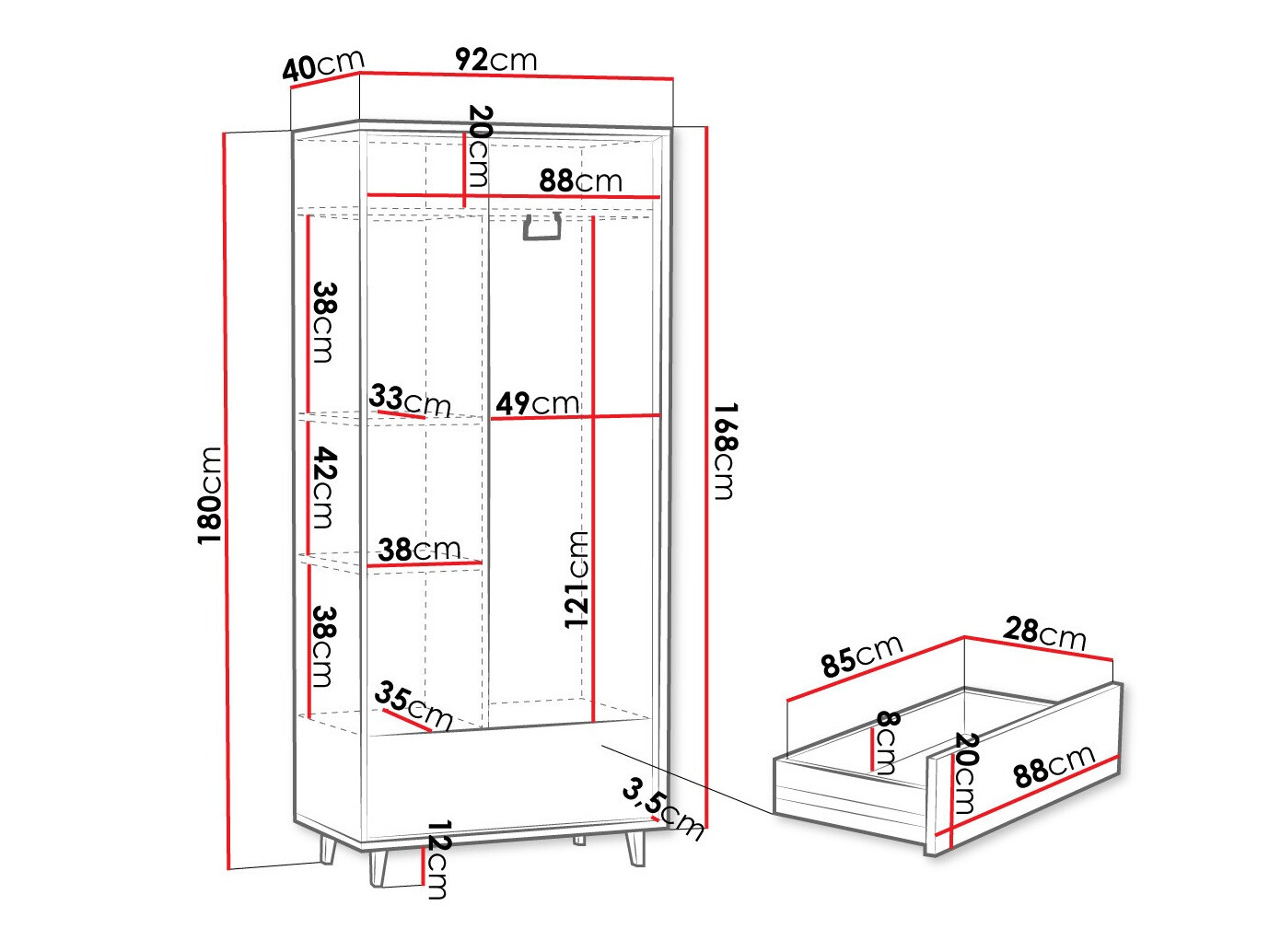 Vaatekaappi Comfivo Romtori