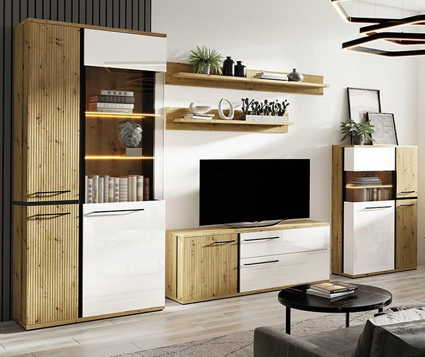 Hylly Reno K101 (Valkoinen + Artisaanitammi)