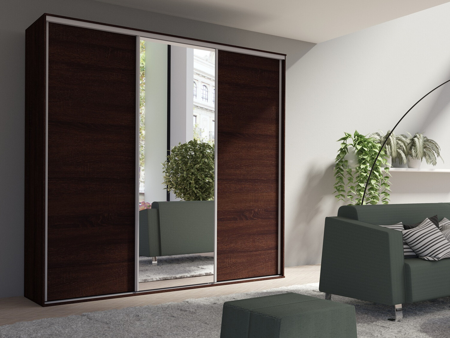 Vaatekaappi Murrieta 181 (Tumma Sonoma-tammi)