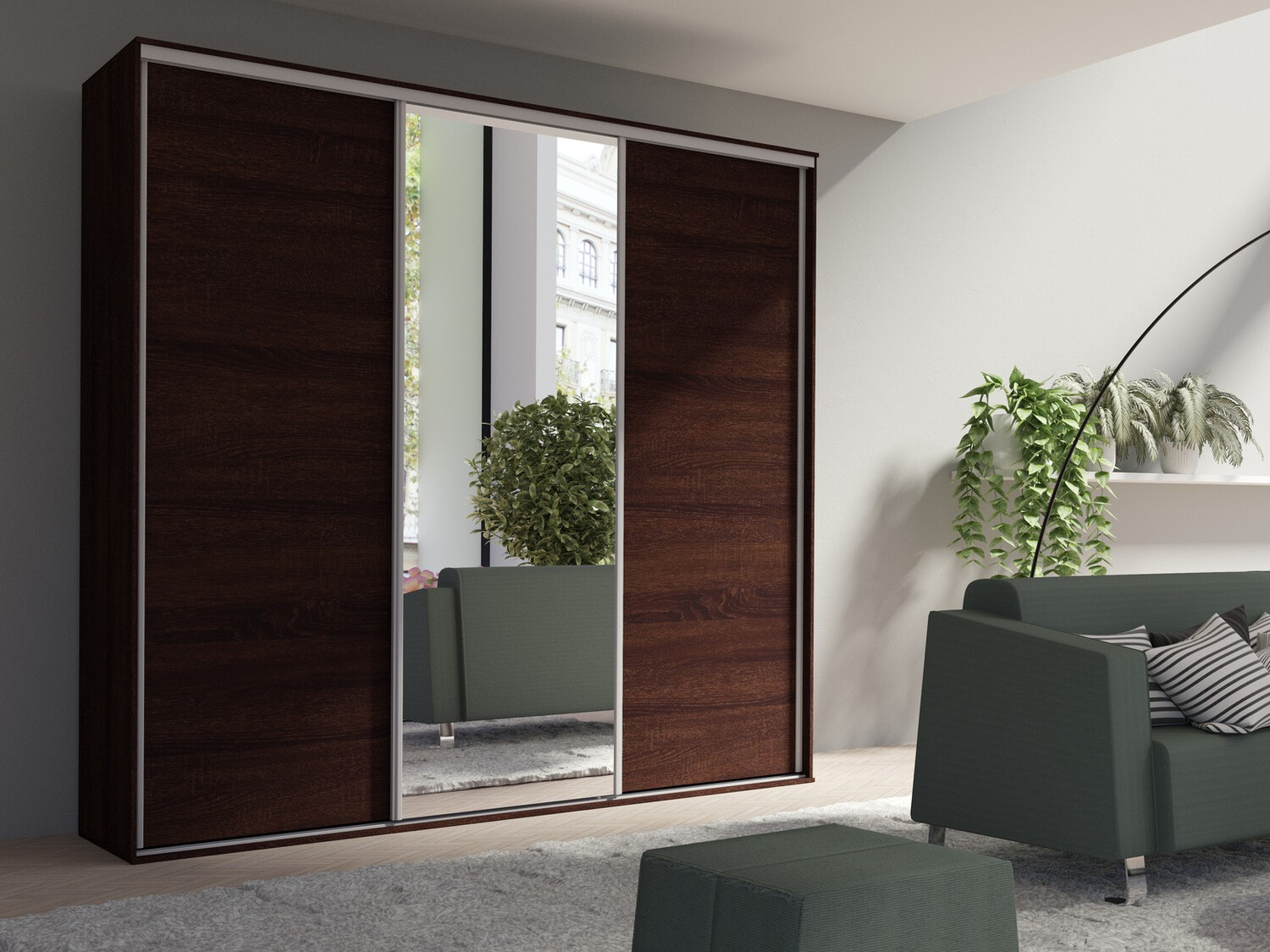 Vaatekaappi Murrieta 145 (Tumma Sonoma-tammi)