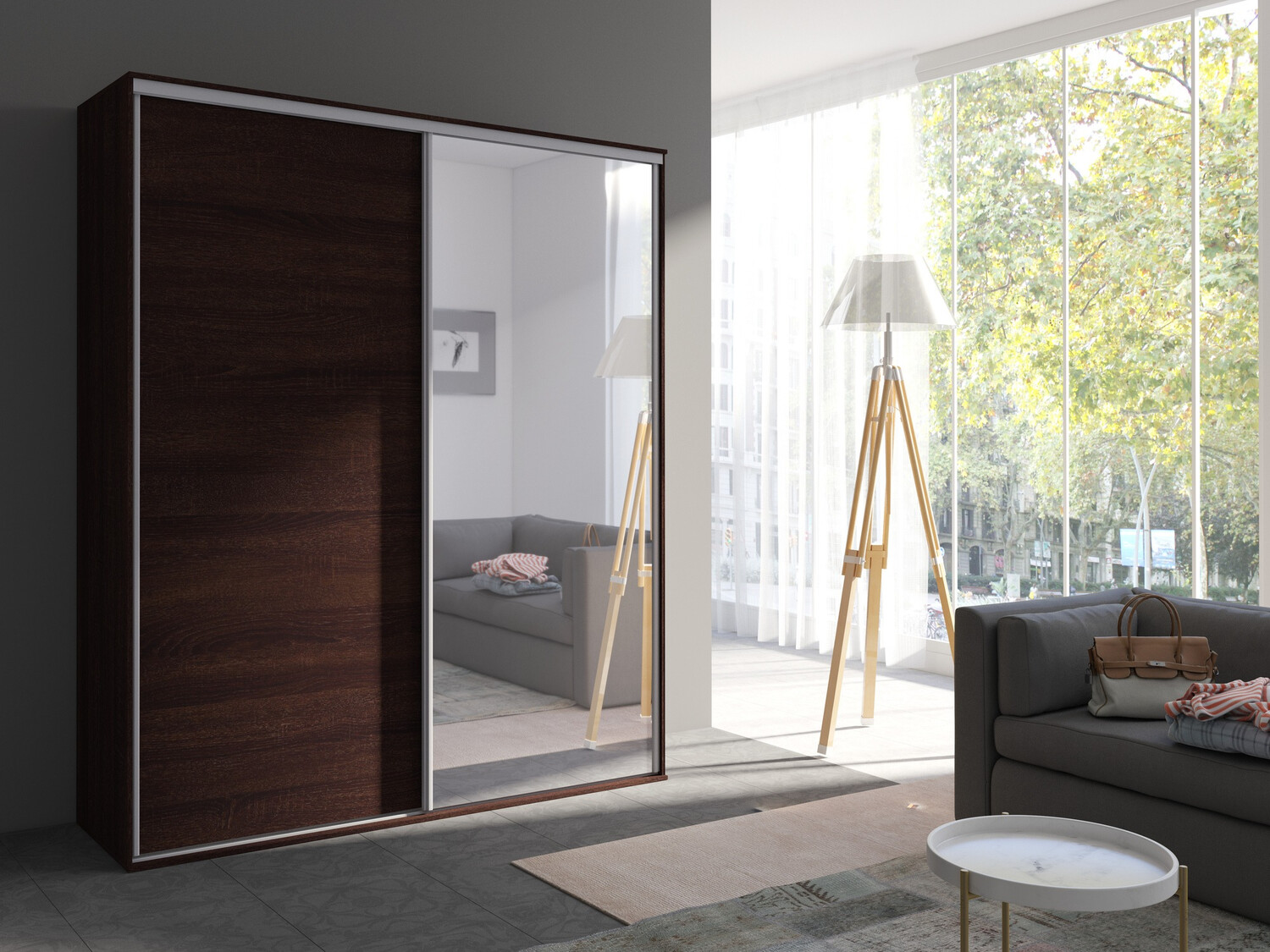 Vaatekaappi Murrieta 180 (Tumma Sonoma-tammi)