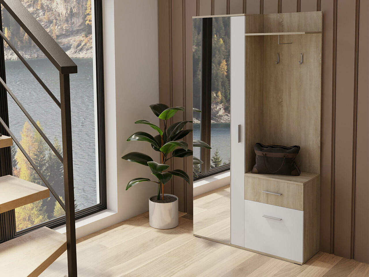 Eteissetti Pavo (Sonoma-tammi + Valkoinen)