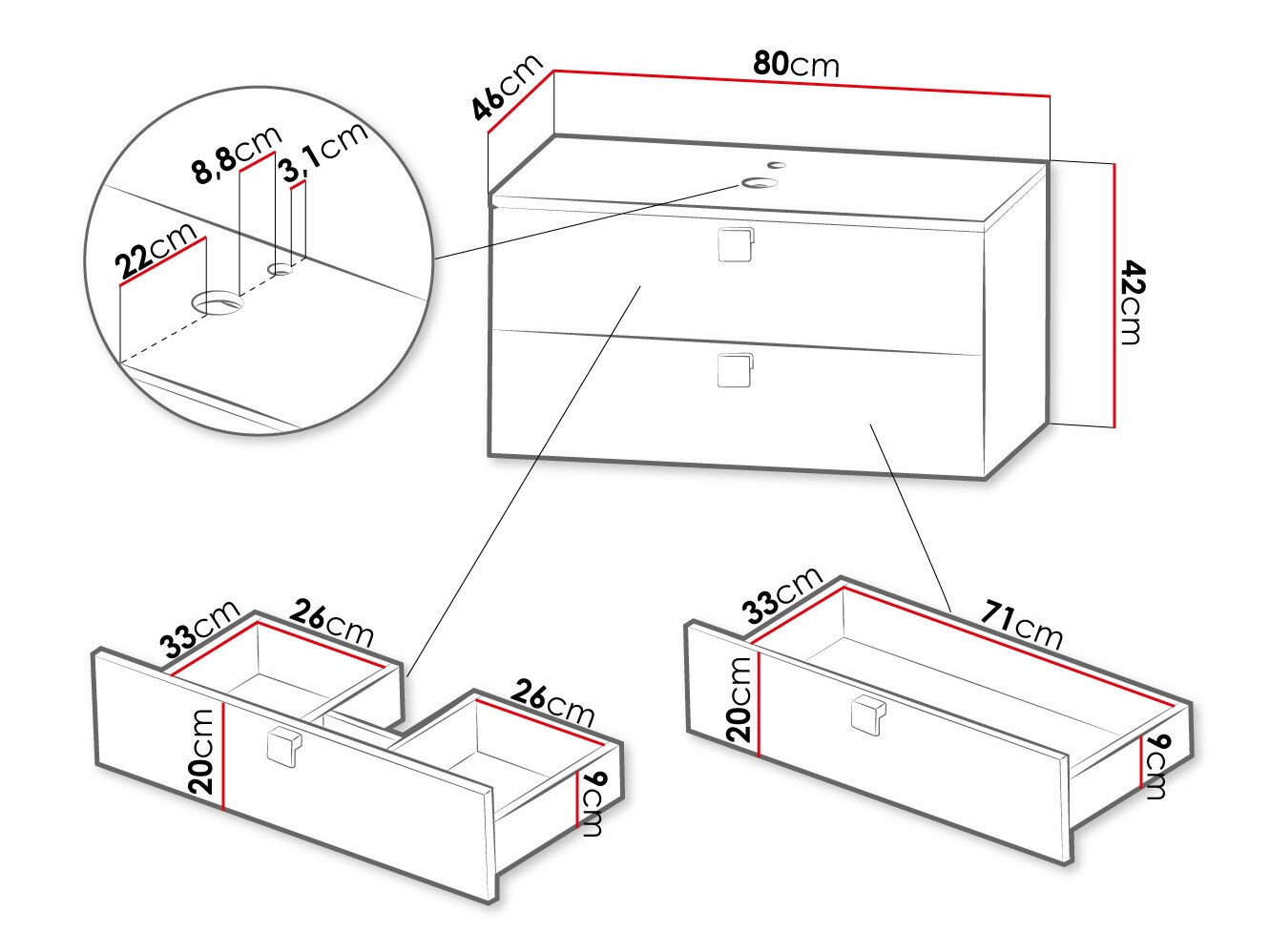 Kylpyhuoneen allasseinäkaappi Panium (Valkoinen)