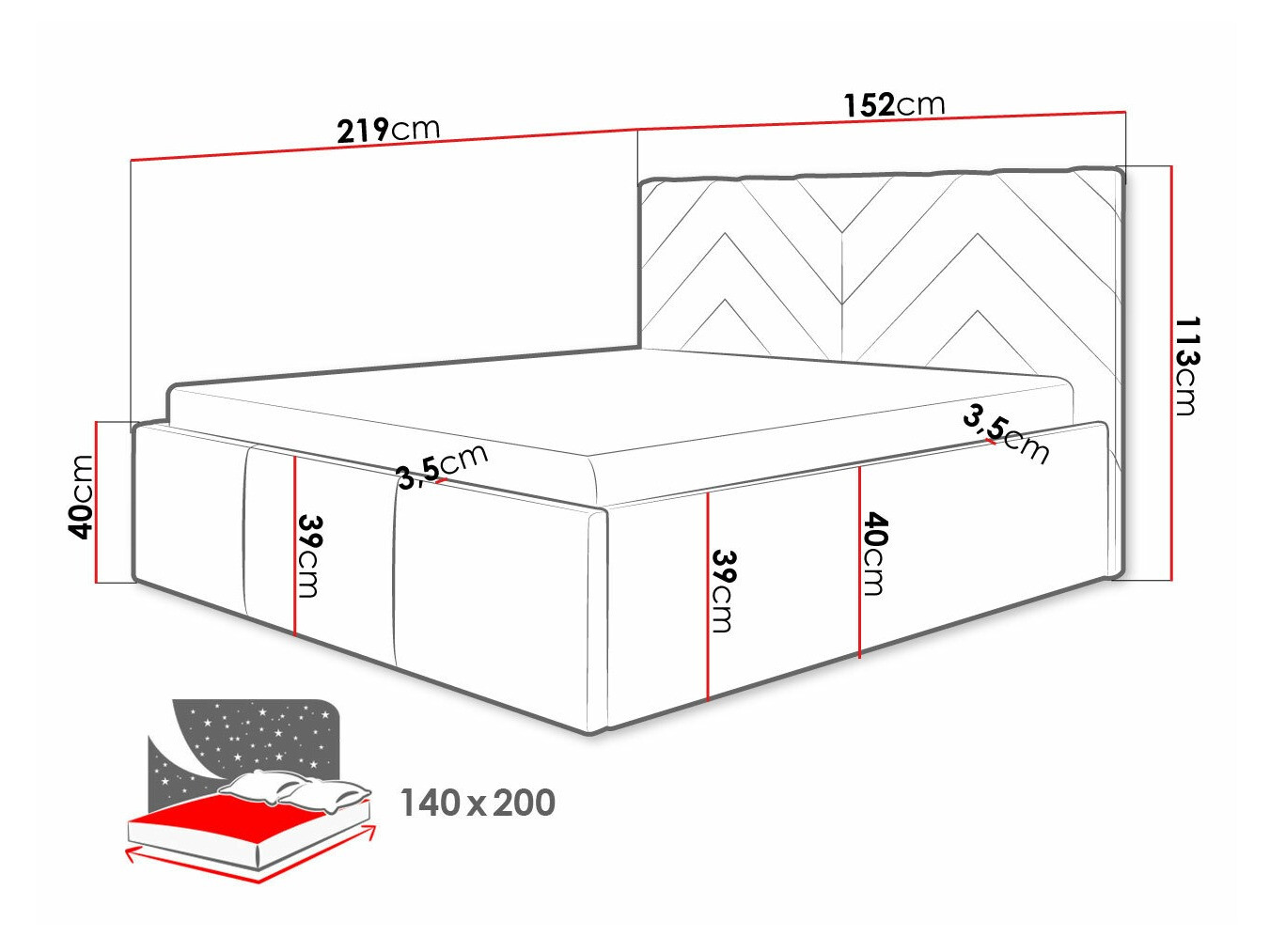 Sänky ComfiDream Skyiel (Fresh 01)