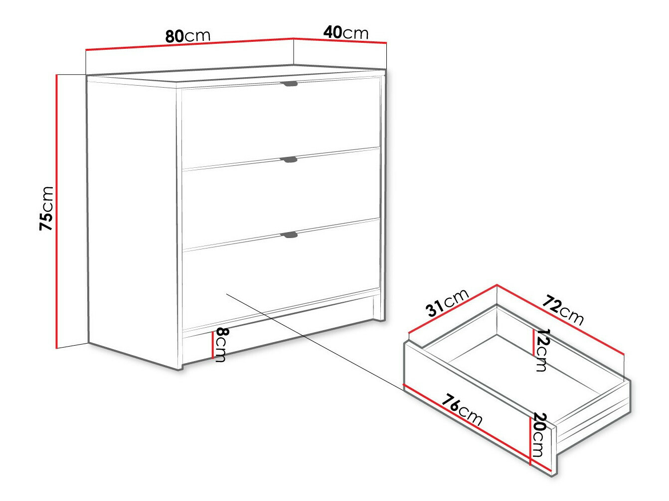 Lipasto Comfivo Papilio I (Valkoinen)