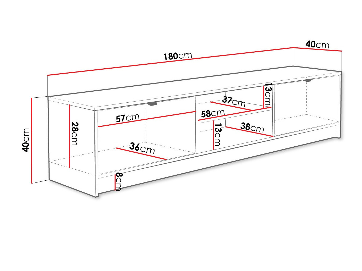TV-taso Comfivo Papilio I (Valkoinen)
