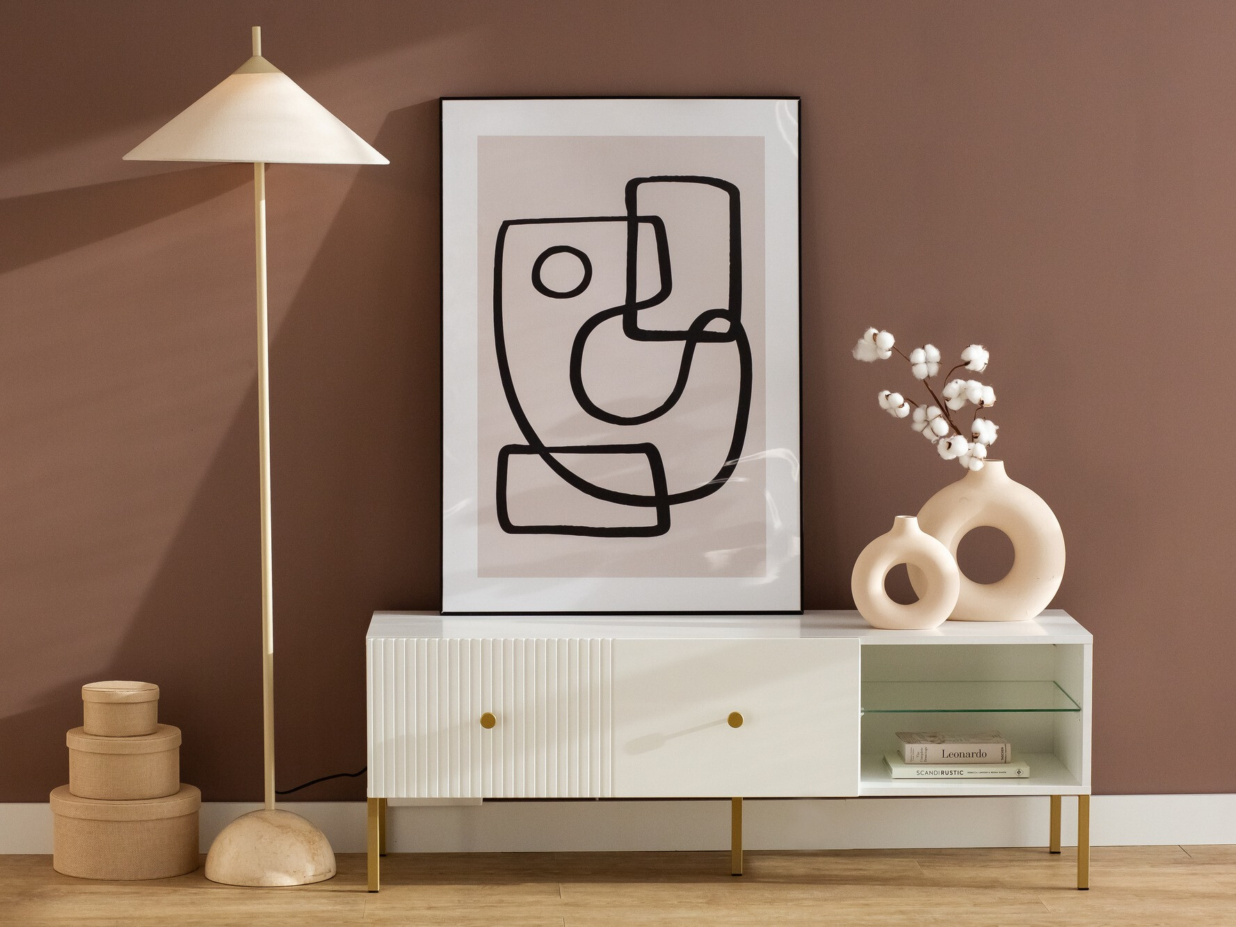 TV-taso Etliva 104 (Valkoinen + Kultainen)