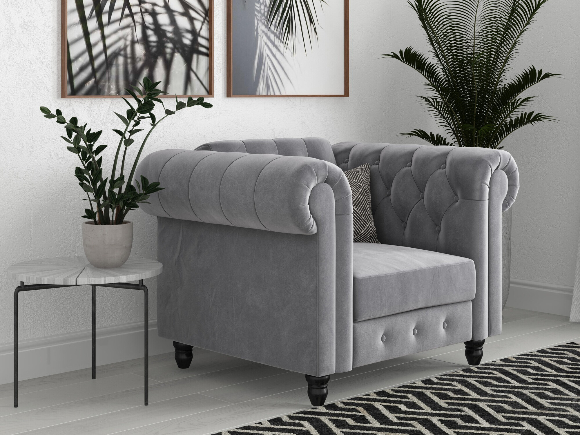 Chesterfield-nojatuoli Tulsa 630 (Vaaleanharmaa)