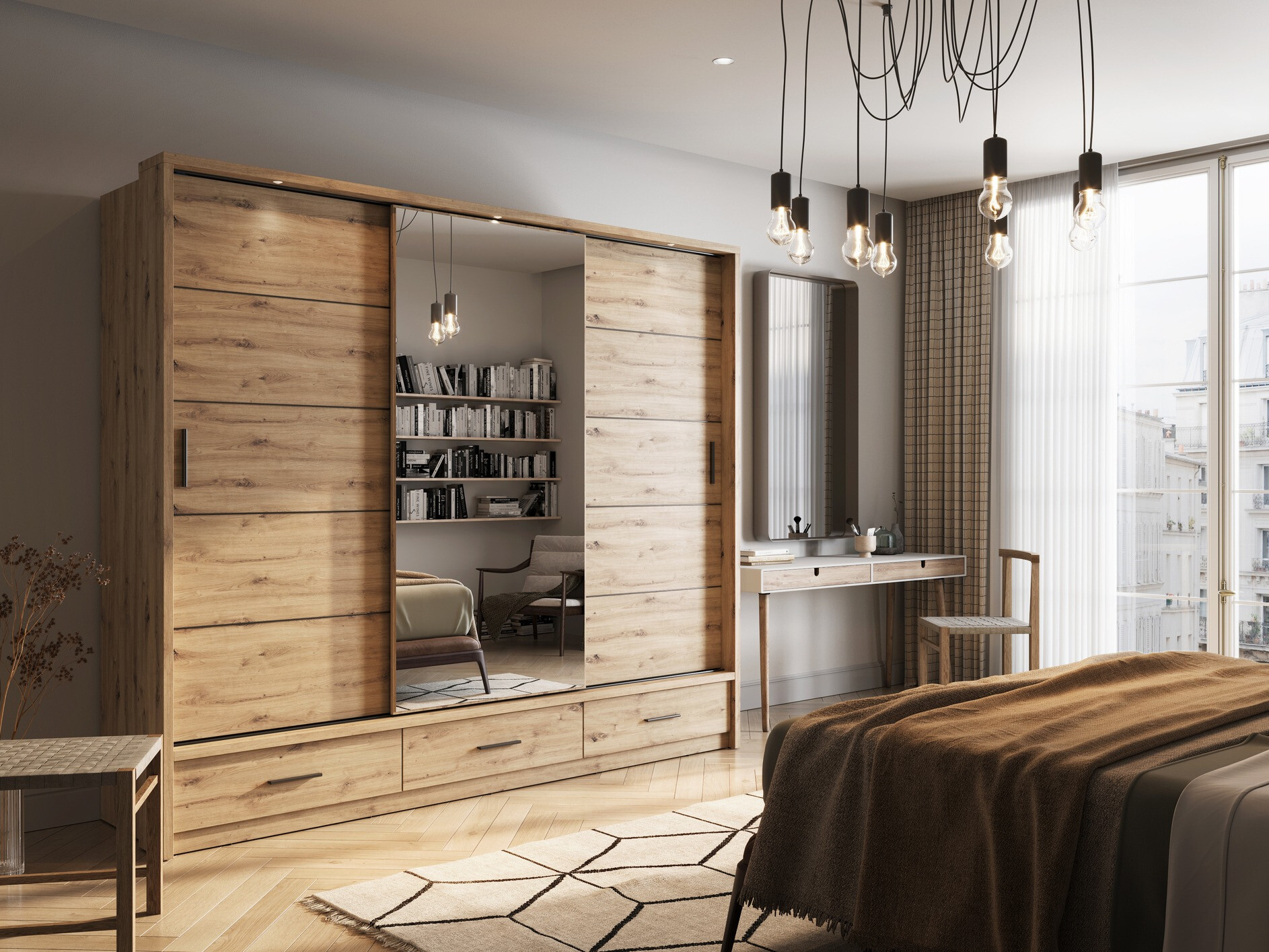 Vaatekaappi Fresno 100 (Artisaanitammi)