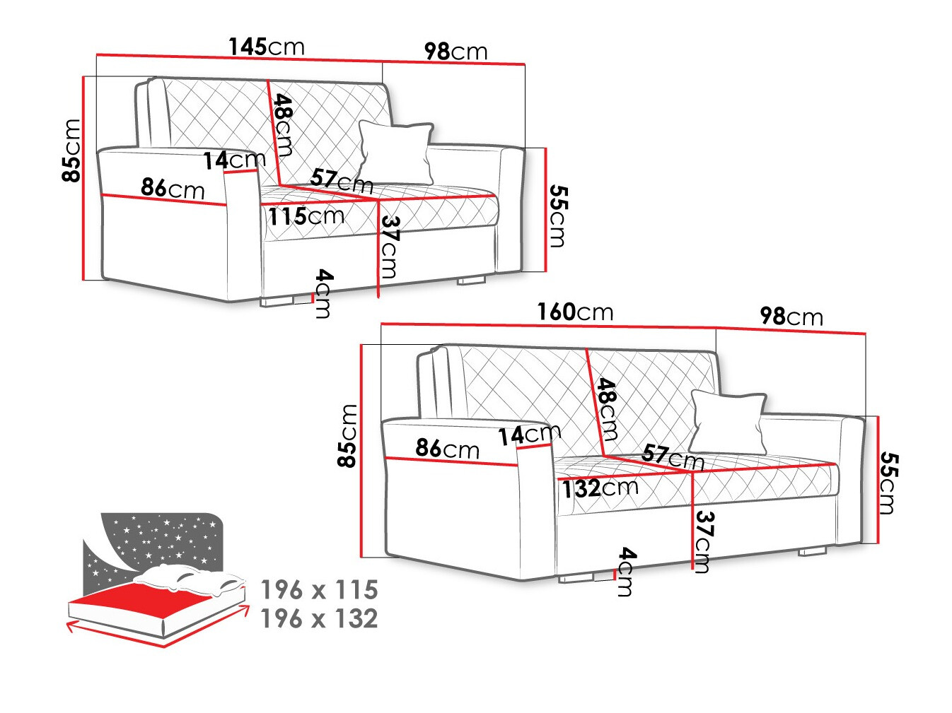 Verhoiltu huonekalusetti Clarona IV (Zanzibar 190)