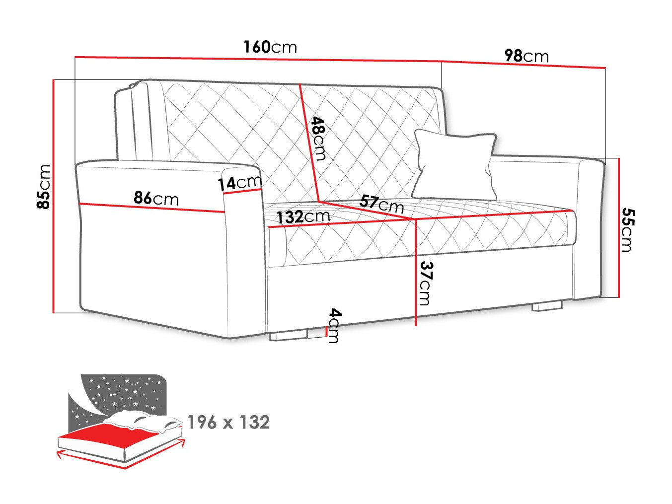Vuodesohva Clarona III (Zanzibar 190)