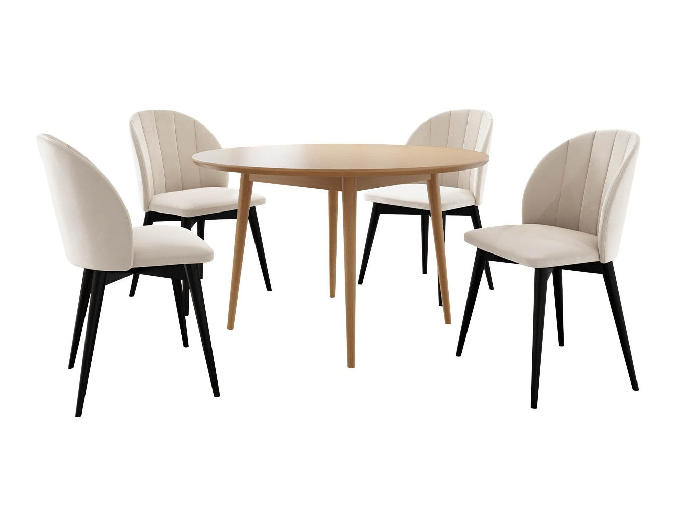 Ruokailuryhmä Racine 127 (Musta + Magic Velvet 2250)