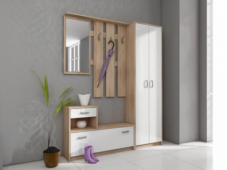 Eteissetti Gilroy 106 (Sonoma-tammi + Valkoinen)