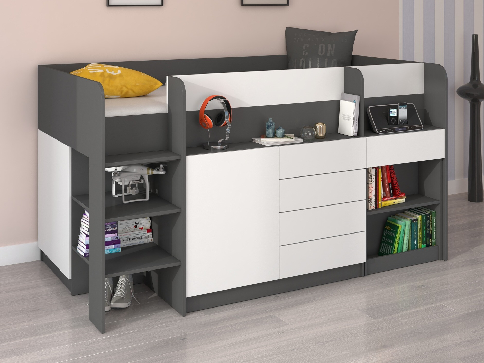 Parvisänky Gilroy 116 (Grafiitti + Valkoinen)