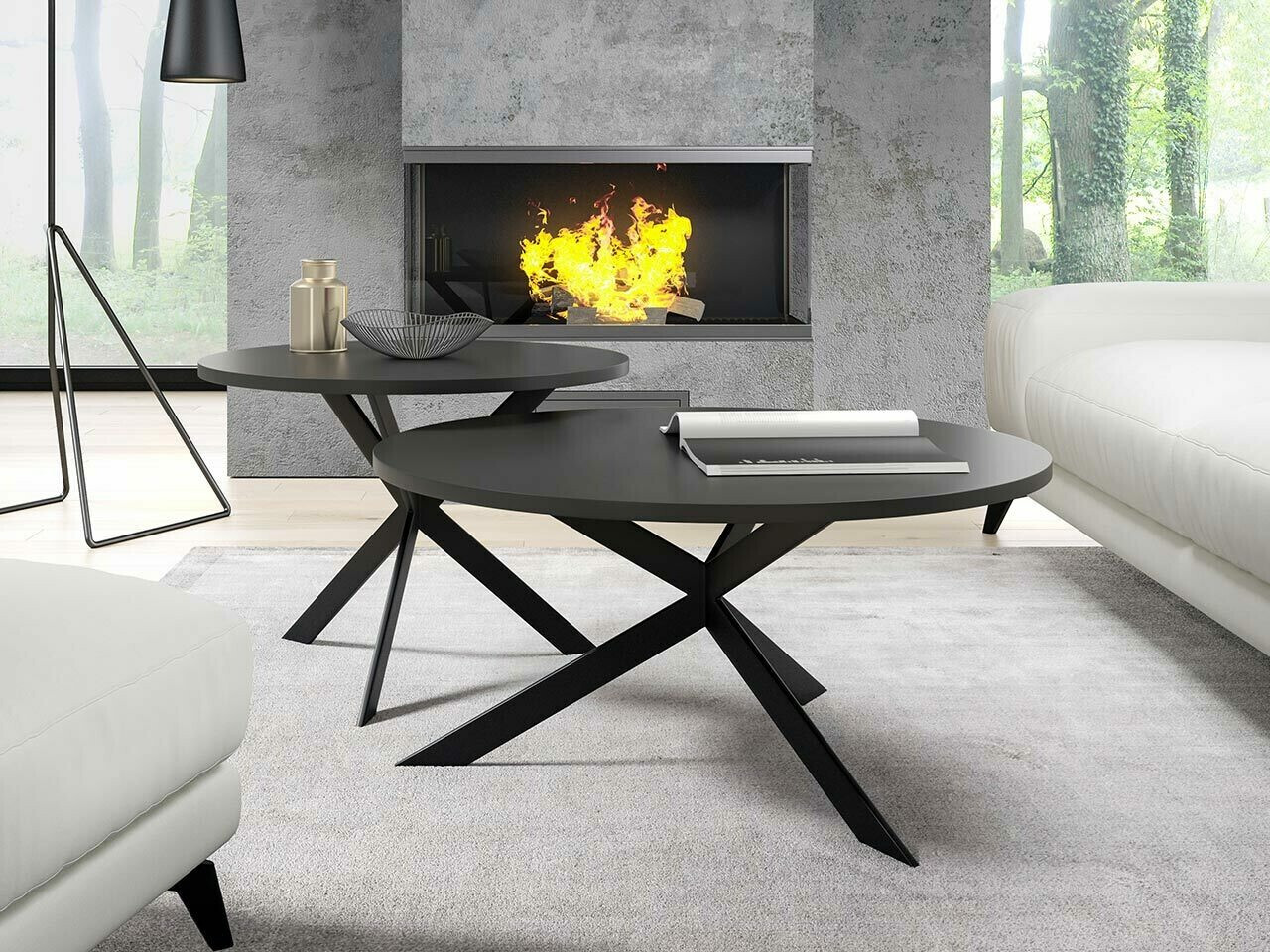 Sohvapöytäsetti Oswego 108 (Musta)