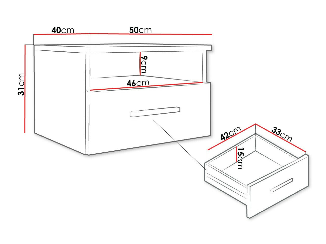 Yöpöytä Comfivo Pastor