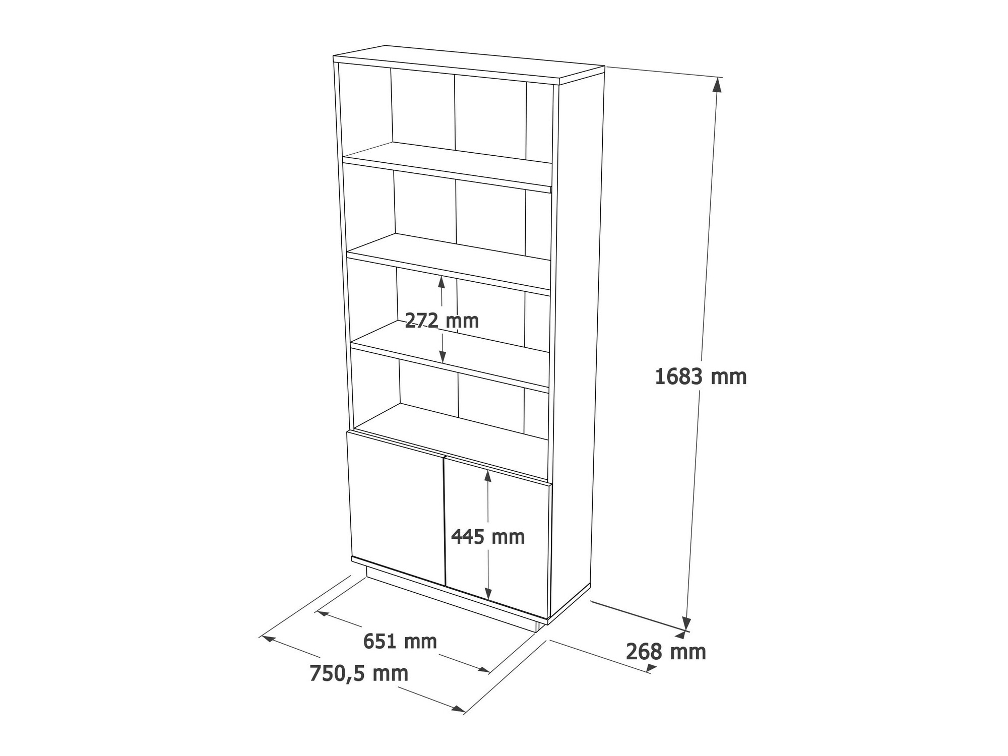 Hylly Kailua 2659 (Valkoinen + Mänty)