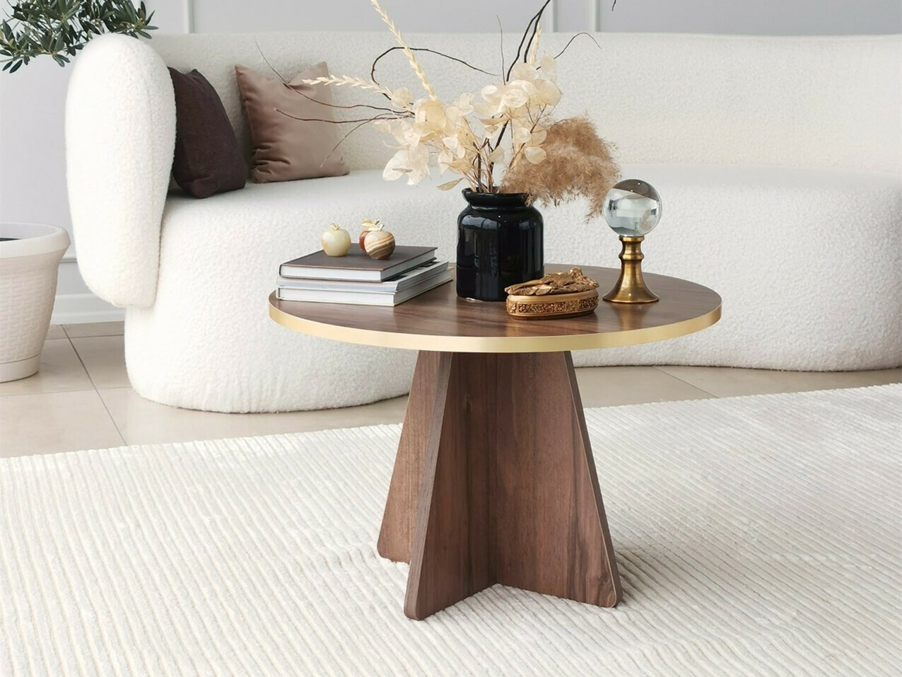 Sohvapöytä Kailua 1818 (Pähkinä + Kultainen)