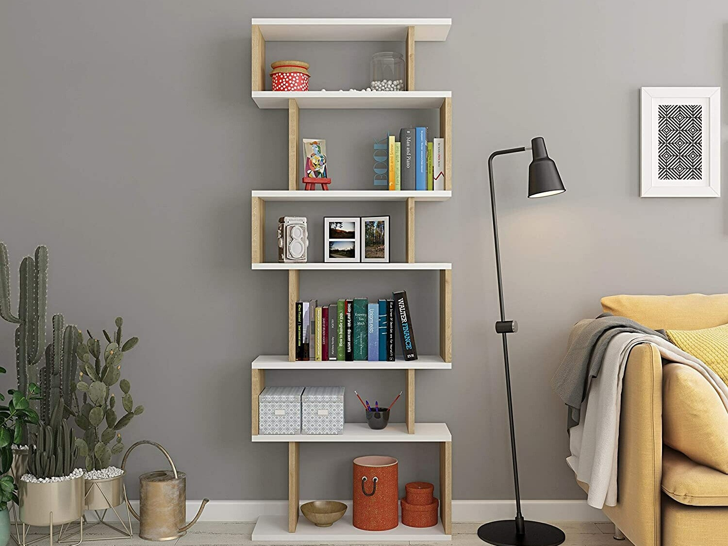 Hylly Kailua 1834 (Valkoinen + Tammi)