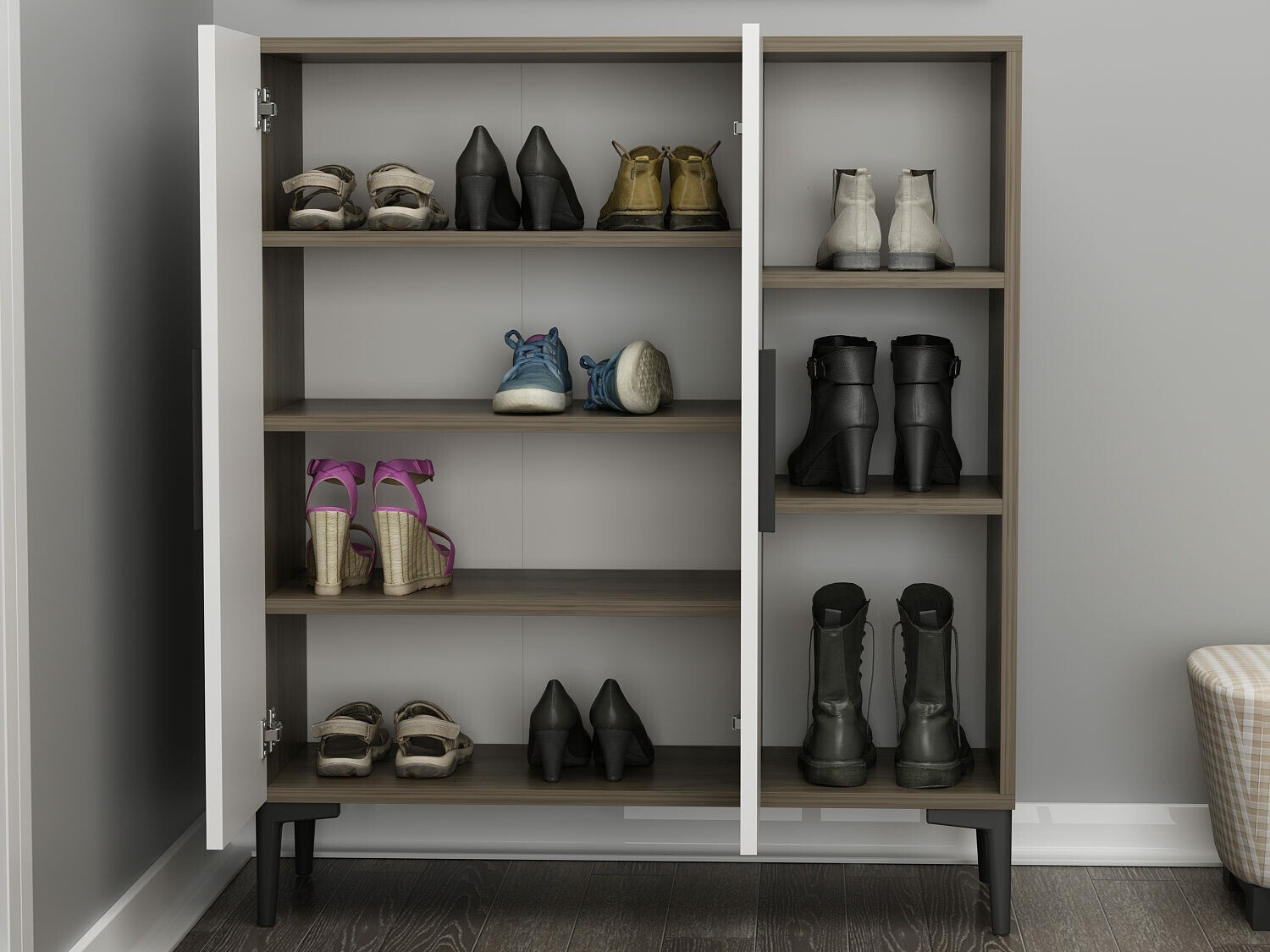 Kenkähylly Kailua 1941 (Valkoinen + Pähkinä)