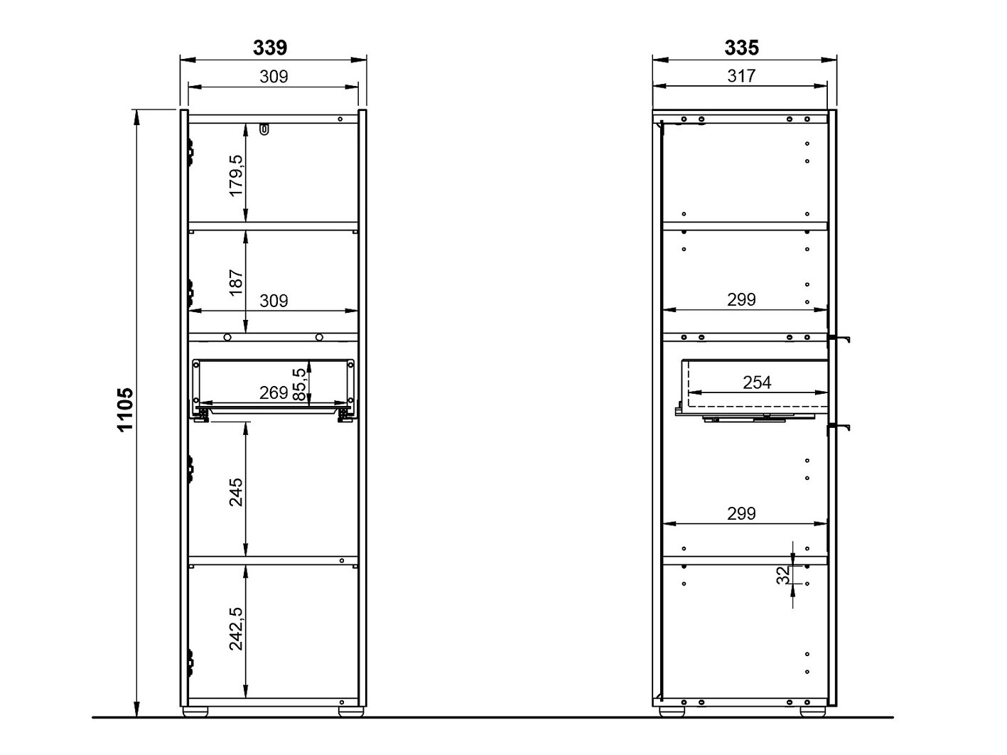 Kylpyhuonesetti Ventei 105 (Valkoinen + Navarra tammi)