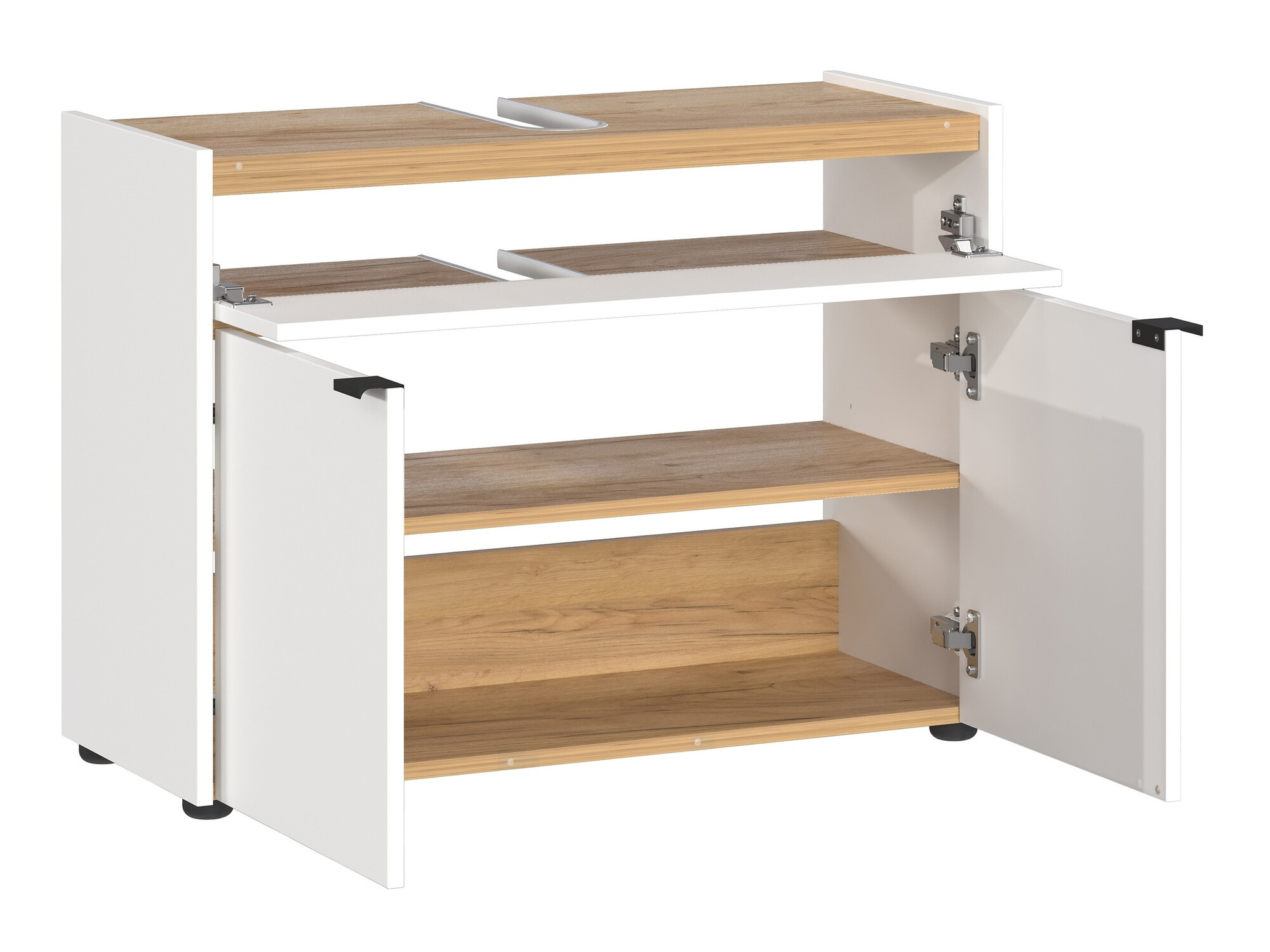 Kylpyhuonesetti Ventei 107 (Valkoinen + Navarra tammi)