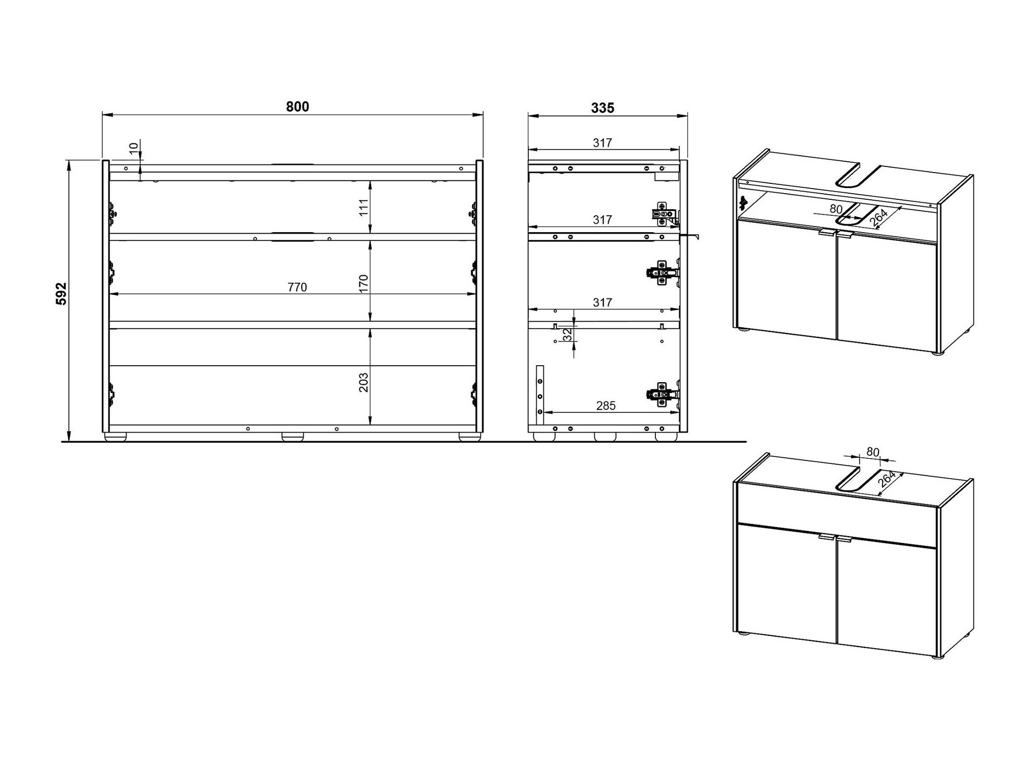 Kylpyhuonesetti Ventei 107 (Valkoinen + Navarra tammi)