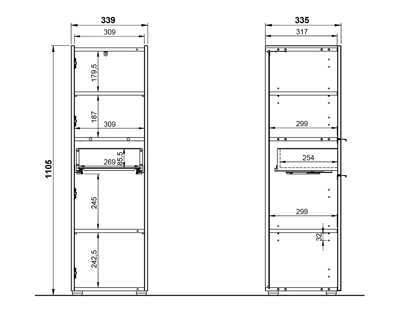 Kylpyhuonesetti Ventei 108 (Valkoinen + Navarra tammi)