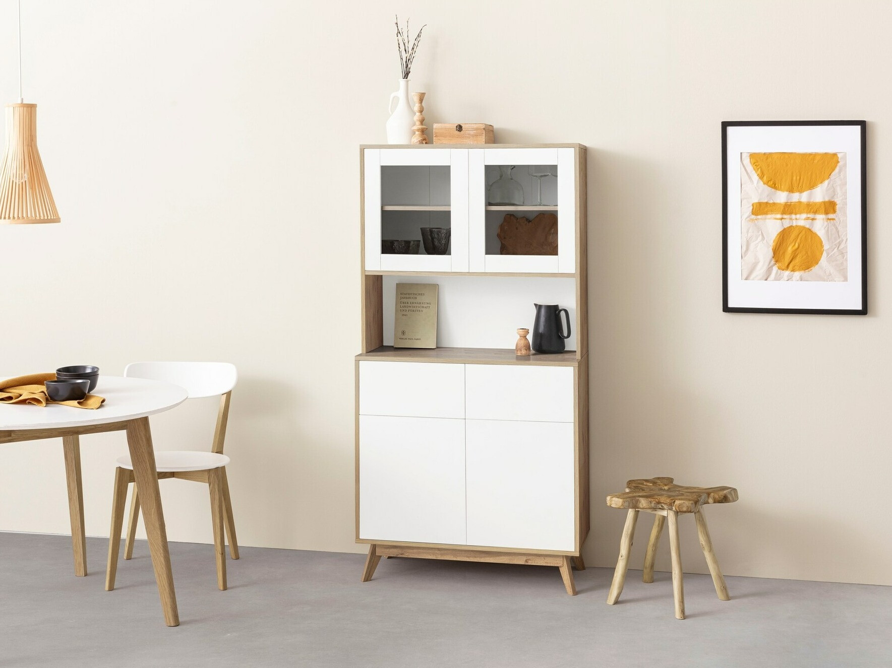 Hylly Denton 890 (Valkoinen + Tammi)