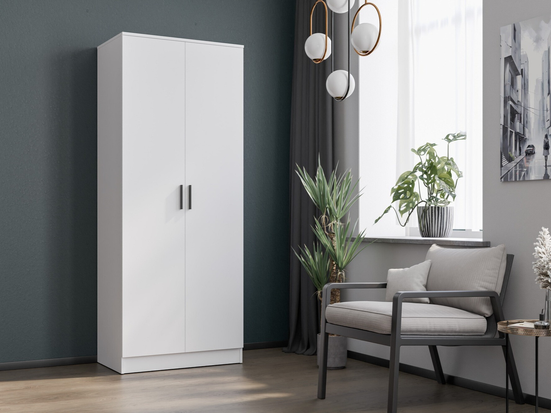 Vaatekaappi Orlando 221 (Valkoinen)