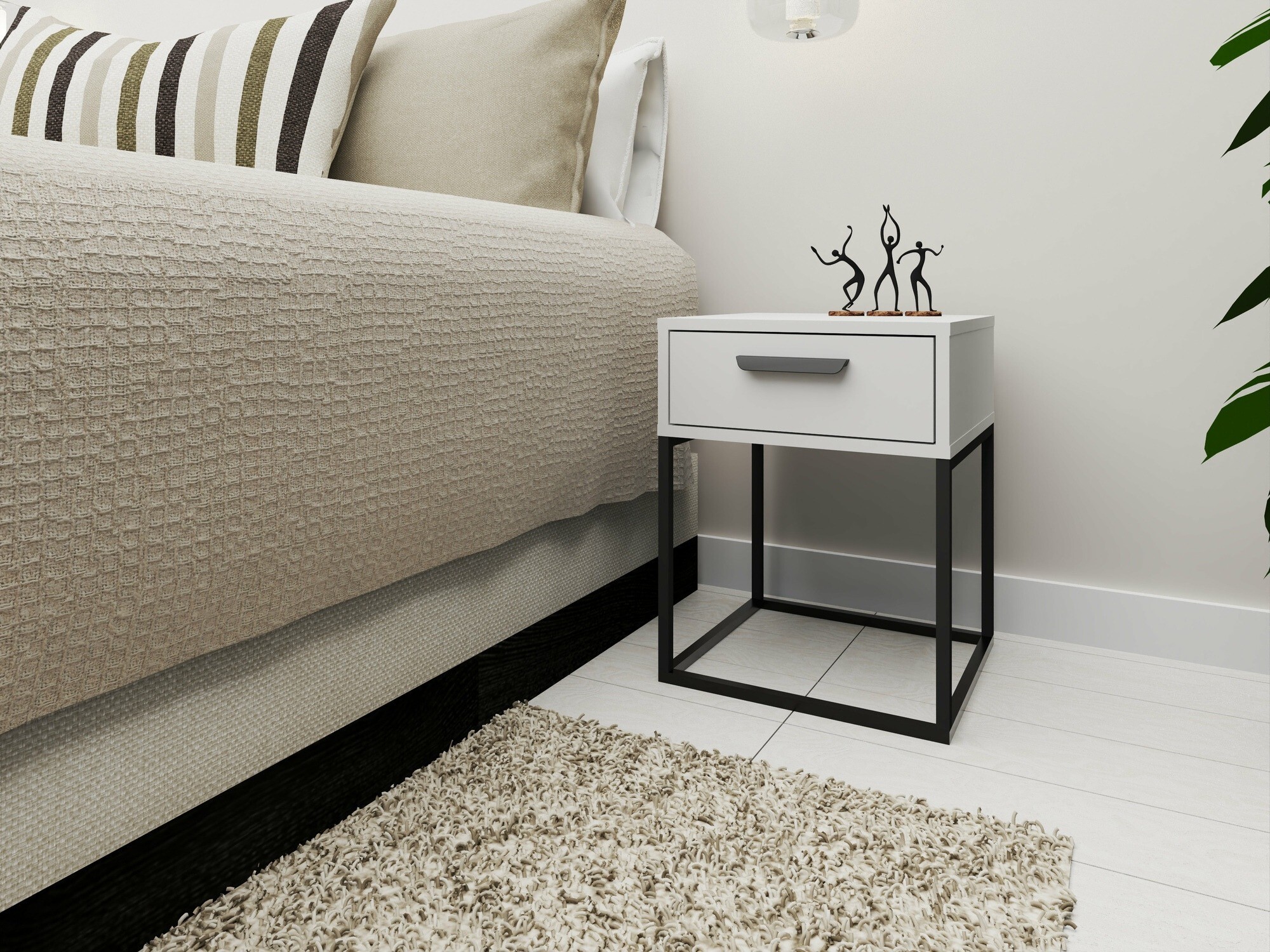 Yöpöytä Bristol 191 (Valkoinen)