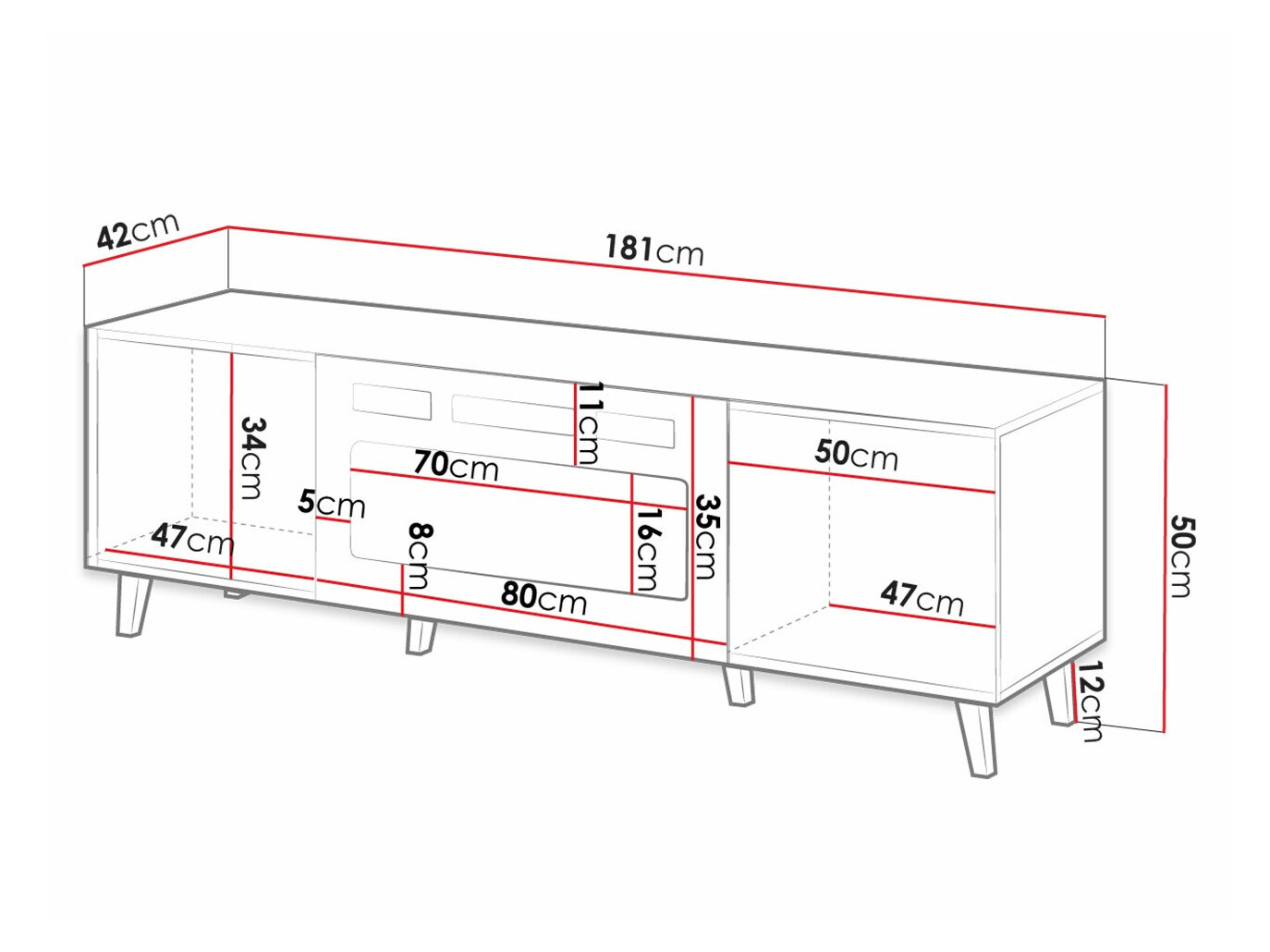 TV-taso Dicto II (Valkoinen + Musta)