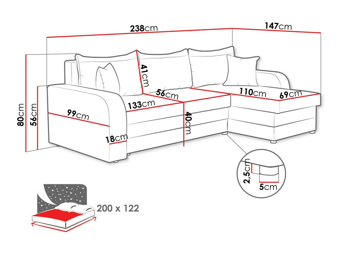 Kulmasohva Comfivo Melissa I (Poso 100)