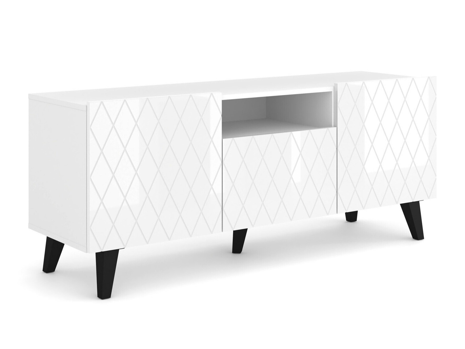 TV-taso Melmoro 105 (Kiiltävä valkoinen + Musta)