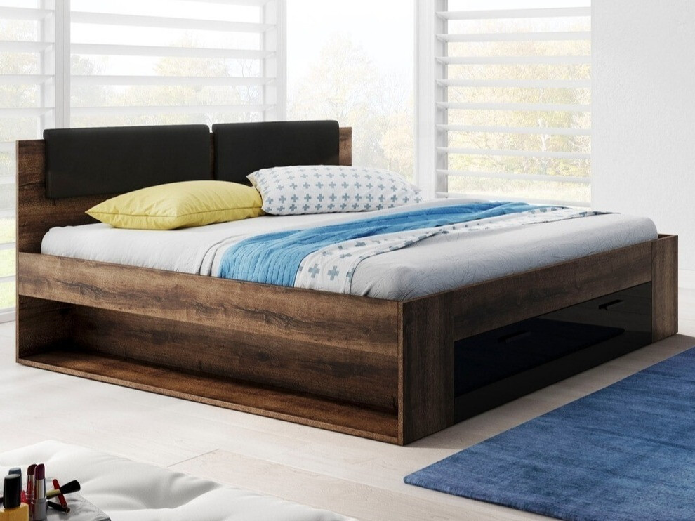 Sänky Levruvu 106 (Monastery-tammi + Kiiltävä musta)