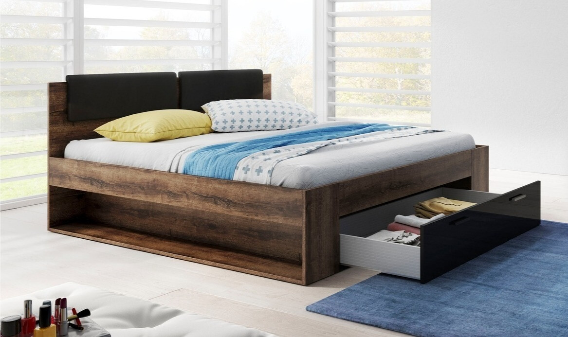 Sänky Levruvu 106 (Monastery-tammi + Kiiltävä musta)