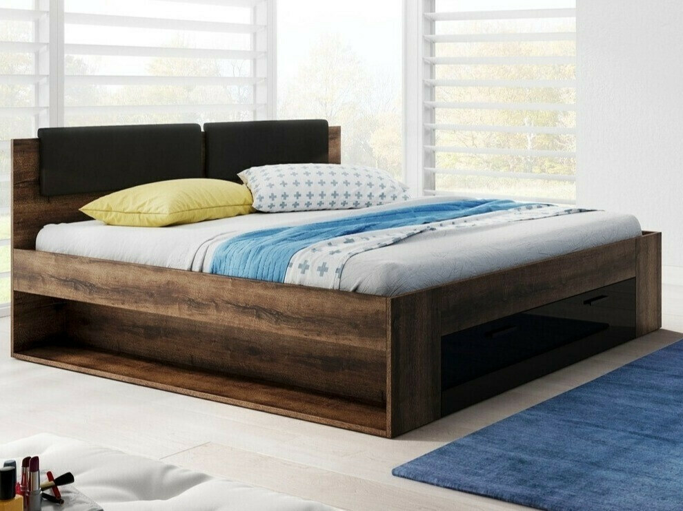 Sänky Levruvu 106 (Monastery-tammi + Kiiltävä musta)