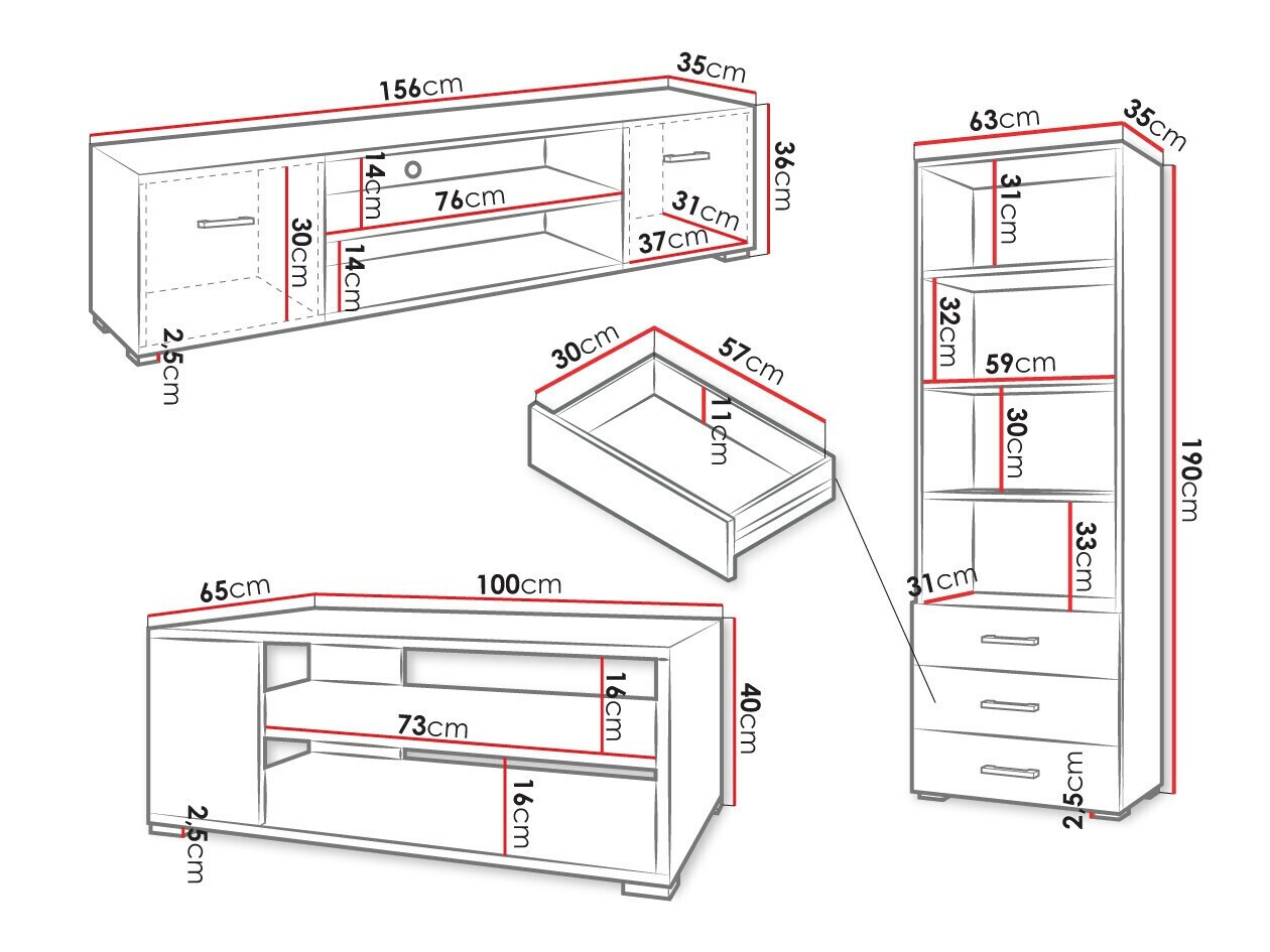 Olohuonesetti Comfivo Casus II