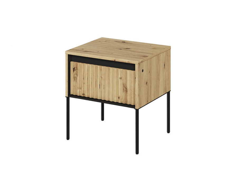 Yöpöytä Fernolu 111 (Artisaanitammi + Musta)