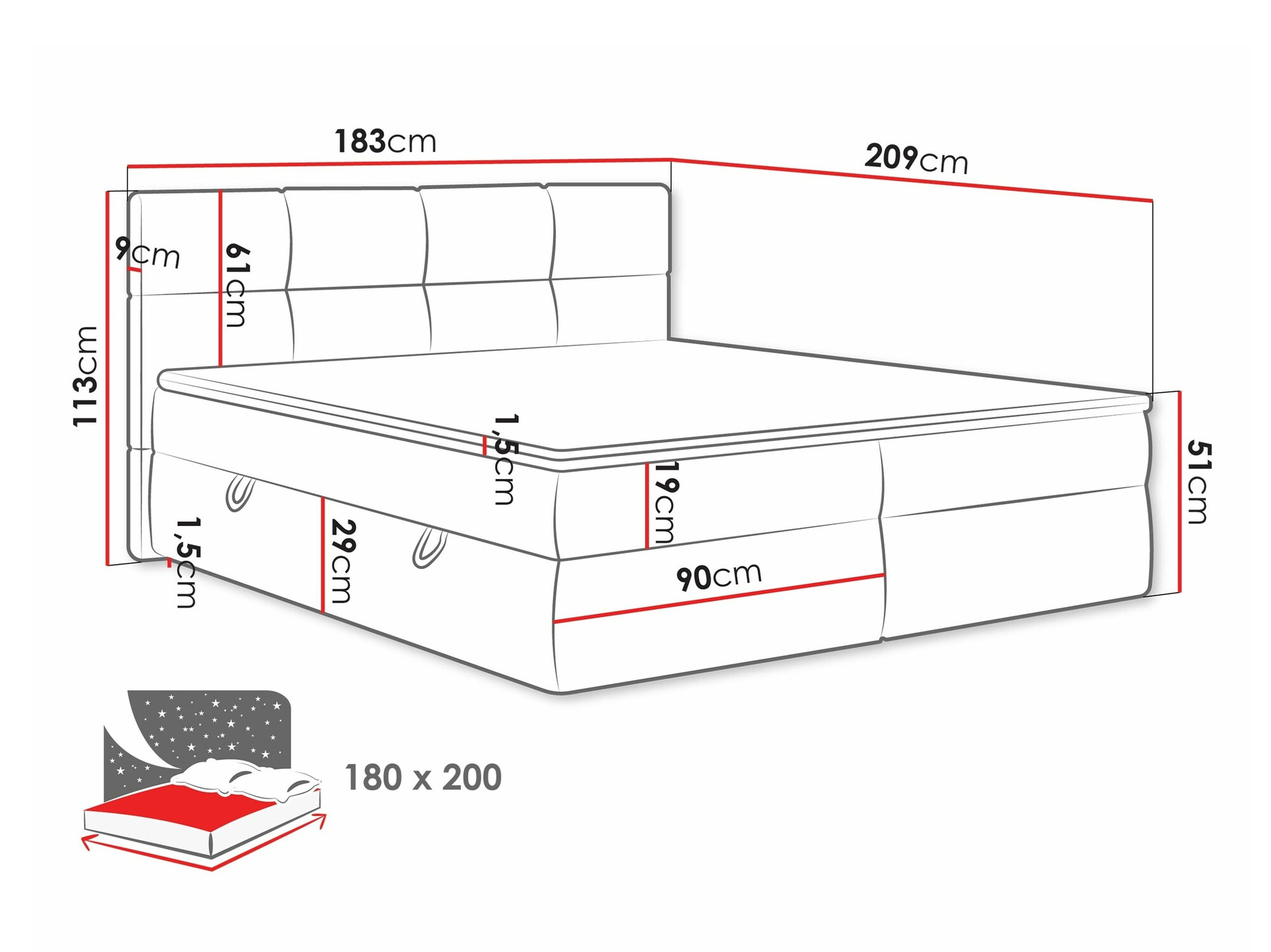 Jenkkisänky ComfiDream Nivina (Curio 11)