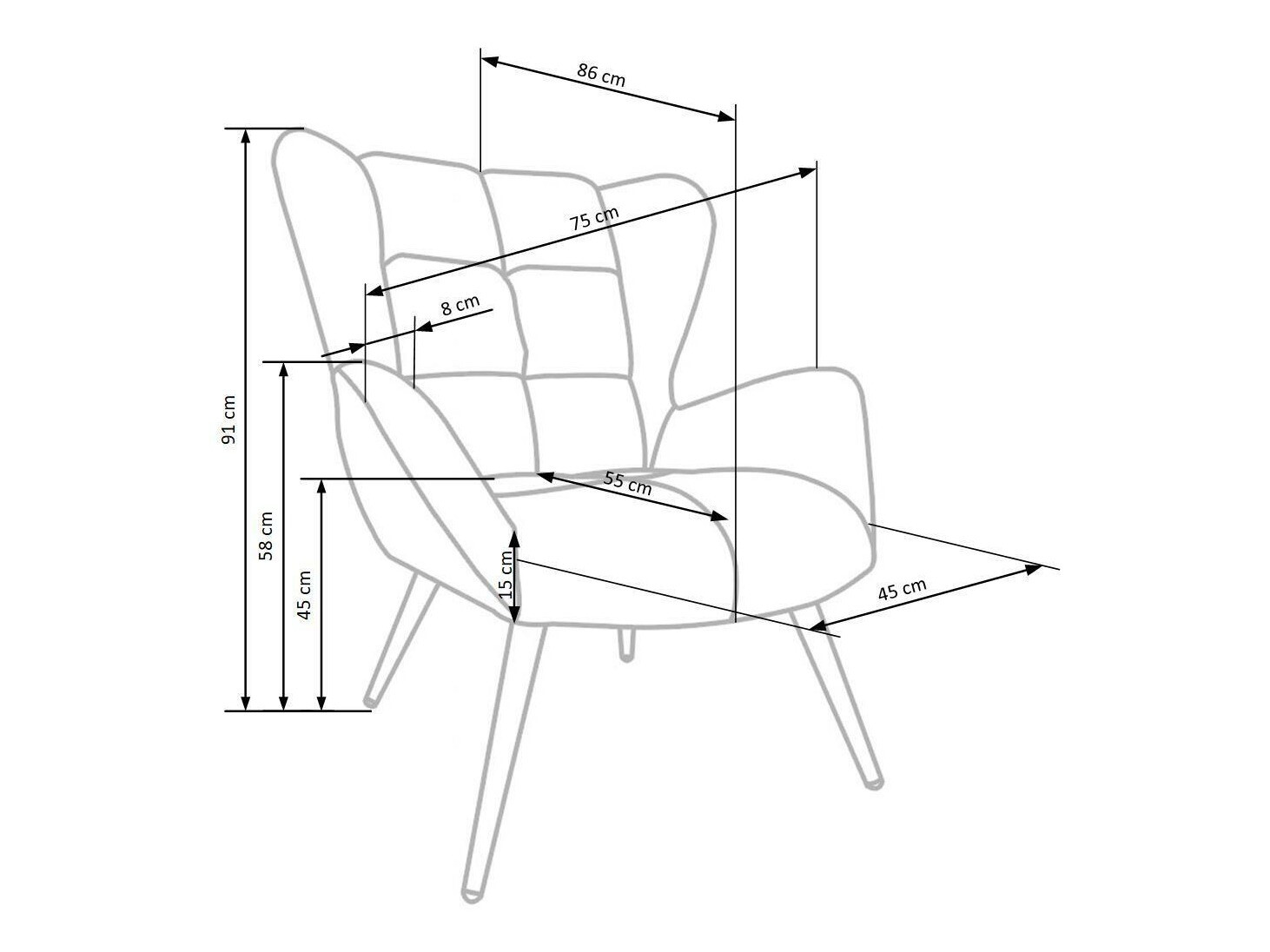 Nojatuoli Houston 1079 (Tummankeltainen)