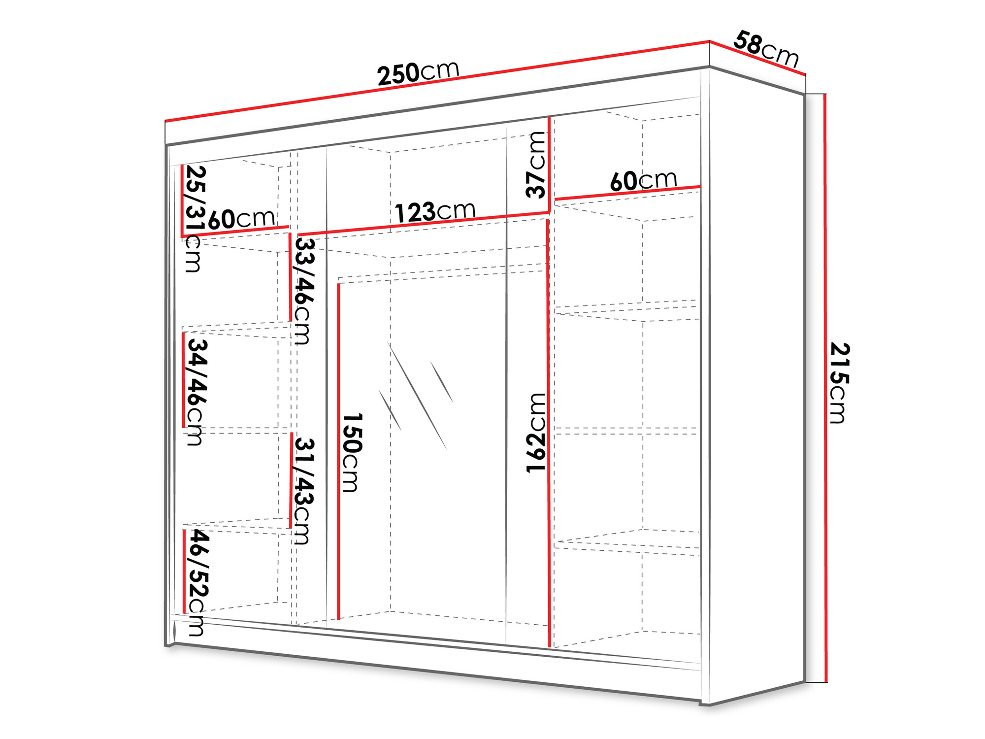 Vaatekaappi Closico Veltron II (Kashmir)