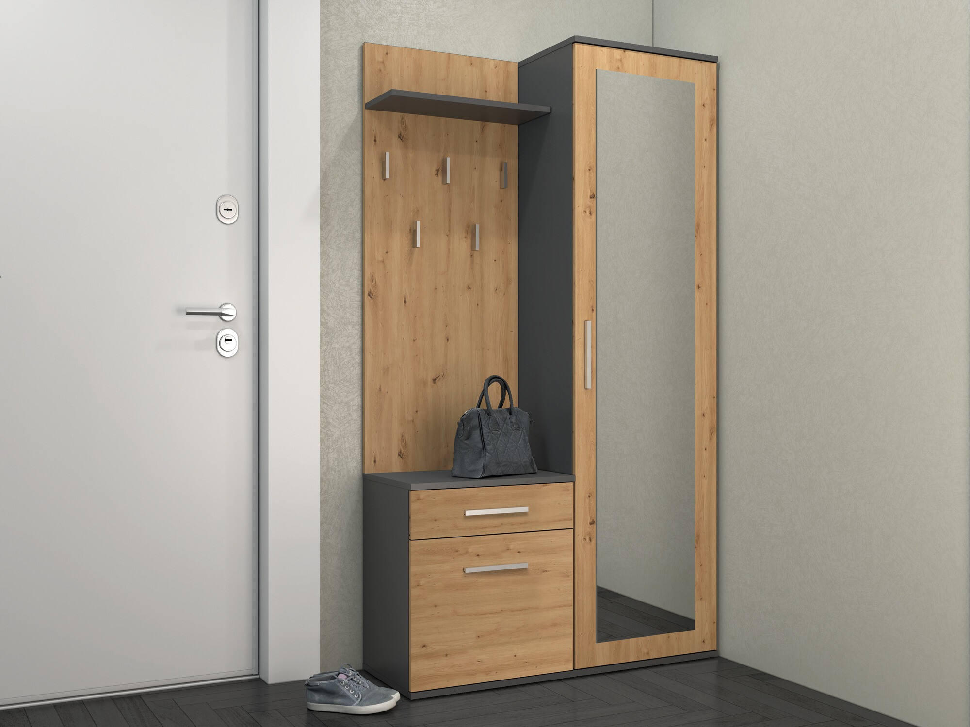 Eteissetti Mandeville 126 (Artisaanitammi + Antrasiitti)